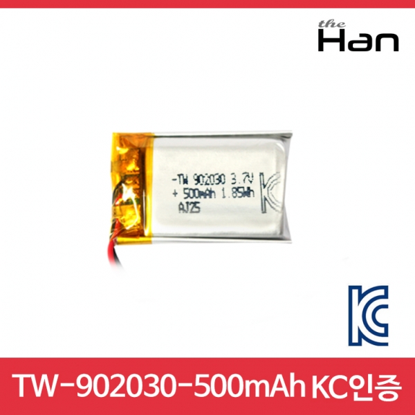 디바이스마트,전원/파워/배터리 > 배터리/배터리홀더 > 배터리팩 Pack > 리튬폴리머 Li-Po,주식회사 더한,500mAh KC인증 리튬폴리머 배터리 [TW902030],제조사 : 더한 / 전압 : 3.7V / 용량 : 500mAh / 소재 Li-Po / 출력단자 : A1251-02 / 특징 : 사이즈 : 2.0cm X 3.0cm