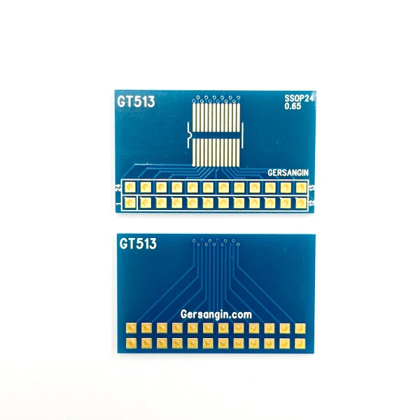 디바이스마트,커넥터/PCB > PCB기판/관련상품 > IC 변환기판 > SOP/TSOP,거상인,[GT 513] SSOP-24-0.65mm 변환기판 pcb adapter TSSOP SO,Type : SSOP / Pitch : 0.65mm / Pin : 24 /  Hole : 2.54mm / Size : 33.0 * 20.0