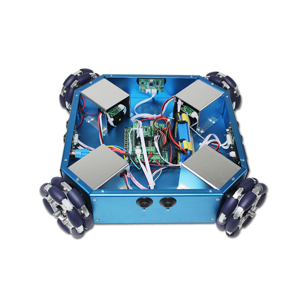 디바이스마트,기계/제어/로봇/모터 > 전문분야 로봇 > 주행로봇 > 전방향 이동로봇,(주)로보블럭시스템,4WD Omni Wheel Mobile Robot Kit,제품 사이즈: 290mm x 290mm x 135mm / 재질: 알루미늄 합금 / 무게: 3kg / 색상: 블루 / 인코더 DC모터의 구동을 위한 옴니 휠에 갑을 둔 이동식 플랫폼 / 무지향성 휠을 사용하여 회전동작없이 어떤 방향, 각도로도 움직임 가능 / Arduino 오픈 소스플랫폼으로 교육용이나 취미용으로도 사용 가능