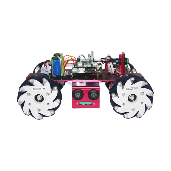 디바이스마트,기계/제어/로봇/모터 > 전문분야 로봇 > 주행로봇 > 전방향 이동로봇,(주)로보블럭시스템,4WD Mecanum Wheel Basic Robot Kit,제품 사이즈: 350mm x 320mm x 138mm / 재질: 알루미늄 합금 / 무게: 3.8kg / 색상: 레드 / 4방향에 대한 장애물 검지를 위한 초음파 센서 내장 / 4개의 메카넘 휠을 제어하는데 기초가 되는 베이직 로봇 시스템