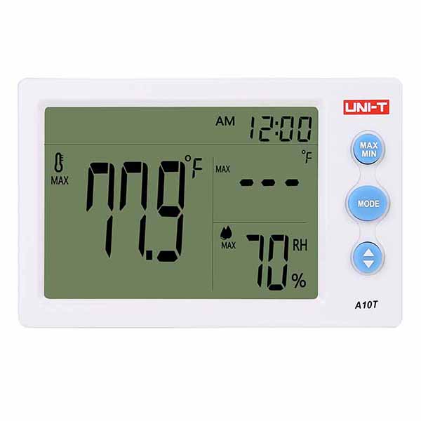 디바이스마트,계측기/측정공구 > 환경/이화학 측정장치 > 온도계/습도계,UNI-T,온습도계 A10T,실시간 온도 및 습도 측정 / 온도 측정 범위 :  -10 ℃ ~ 50 ℃ / 습도 측정 범위 : 10 ~ 99 % RH