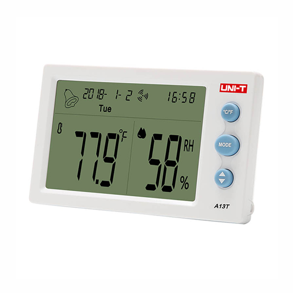 디바이스마트,계측기/측정공구 > 환경/이화학 측정장치 > 온도계/습도계,UNI-T,온습도계 A13T,A13T 온습도계  /  0.1℃ 분해능 / 온도 측정 범위 : -10~50℃ / 습도 측정 범위 : 10~99%RH