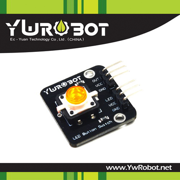 디바이스마트,MCU보드/전자키트 > 버튼/스위치/제어/RTC > 버튼/스위치/조이스틱,YwRobot,LED 제어 버튼 스위치 모듈 옐로우 [ELB050652],아두이노 호환 / 전압: 5V / 내부 LED 키와 버튼을 독립적으로 제어 할 수 있으며, 단독으로 사용하거나 함께 사용할 수 있습니다. 