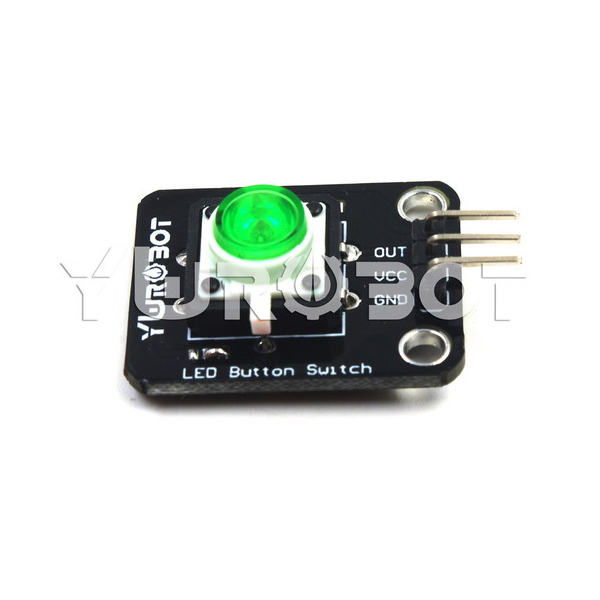 디바이스마트,MCU보드/전자키트 > 버튼/스위치/제어/RTC > 버튼/스위치/조이스틱,YwRobot,LED 버튼 스위치 모듈 그린 [ELB050663],아두이노 호환 / 전압: 5V / 버튼을 누르면 내부 LED가 켜지고 LED는 꺼진 후 꺼집니다.