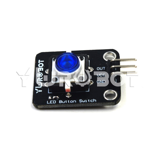 디바이스마트,MCU보드/전자키트 > 버튼/스위치/제어/RTC > 버튼/스위치/조이스틱,YwRobot,LED 버튼 스위치 모듈 블루 [ELB050664],아두이노 호환 / 전압: 5V / 버튼을 누르면 내부 LED가 켜지고 LED는 꺼진 후 꺼집니다.