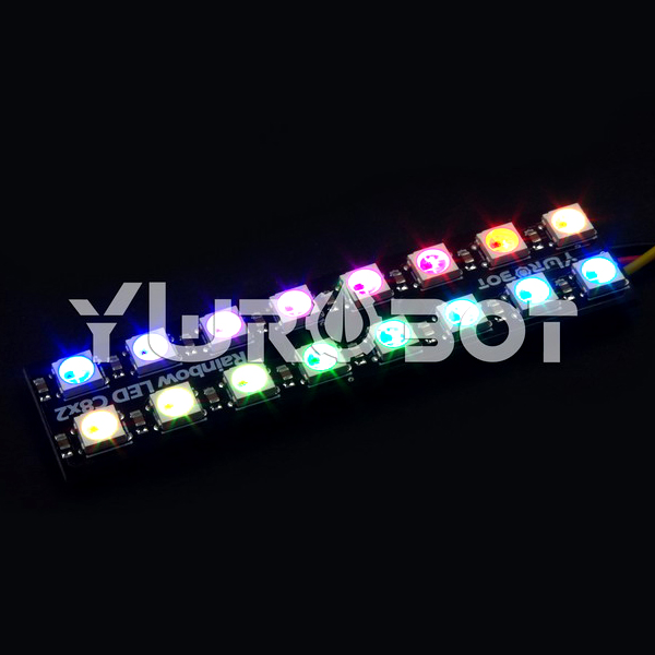 디바이스마트,MCU보드/전자키트 > 디스플레이 > LED,YwRobot,WS2812 풀컬러 도트매트릭스 8x2 LED 모듈 [ELB050081],레인보우 LED / 5050개의 밝은 LED, 내장 된 제어 칩, 하나의 IO 포트 만 있으면 여러 LED를 제어 할 수 있음 / 전압: 5V