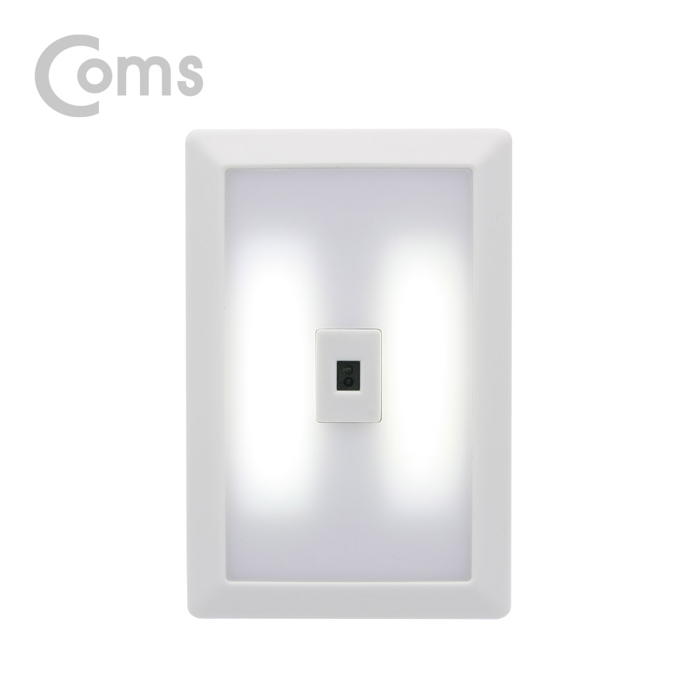 디바이스마트,LED/LCD > LED 인테리어조명 > LED 센서등/직부등,Coms,Coms 벽면등(Switch Light) 사각 20LED / 동작감지센서 / 3 x AAA [BB803],색상 : 화이트(White) / 후면에는 마그네틱이 내장되어있어 철제 벽면에 부착이 가능하며, 일반 벽면에 사용시 벨크로 양면테이프로 설치가능한 벽면등
