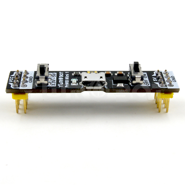 디바이스마트,MCU보드/전자키트 > 전원/신호/저장/응용 > 레벨컨버터/Buck/Boost,YwRobot,브레드보드용 5V / 3.3V 전원 공급 모듈 [PWR080015],입력 전압 : 5V / 출력 전압 : 5V / 3.3V 전환 가능 / 출력 전류 : 500mA 미만 / 인터페이스 : Micro USB 인터페이스 (전원 공급 장치) / 칩 : 1117 레귤레이터 / 사이즈 : 11mmx53mm