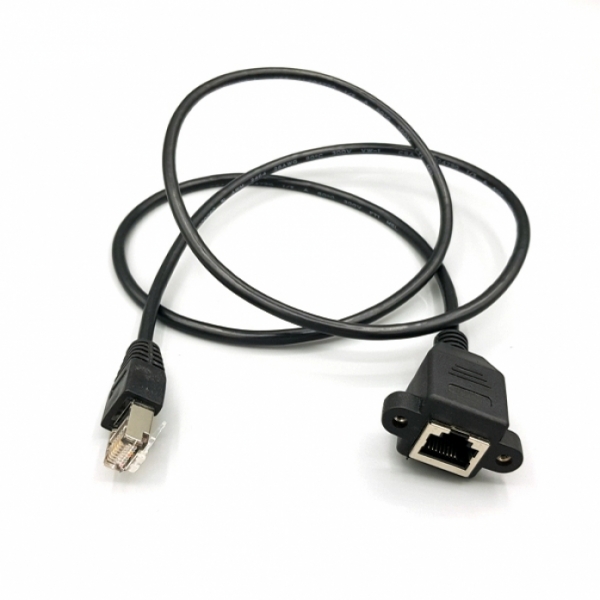 디바이스마트,케이블/전선 > USB 케이블 > 패널마운트(MF),SZH,패널 마운트 LAN포트 RJ45 M/F 1m [SZH-CAB07],패널 장착이 가능한 RJ45잭 Male to Female LAN포트 케이블 / 길이 : 100cm / 색상 : 블랙