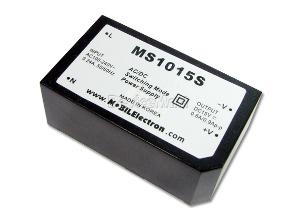 디바이스마트,전원/파워/배터리 > SMPS > On-Board 타입 > 1채널 (Single),MOBIL Electron,MS1015S,On board 타입 1채널 10W SMPS / 출력전압 : 15V / 출력전류 : 0.6A / 입력전압 : AC 85~265V / 변환효율 : 78% / MOBIL Electron
