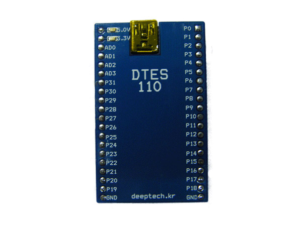 디바이스마트,MCU보드/전자키트 > 전원/신호/저장/응용 > 인터페이스/먹서,(주)로보블럭시스템,DTES110,USB용 임베디드시스템 개발 모듈,PC에서 MCU기능을 사용할수 있는 Module