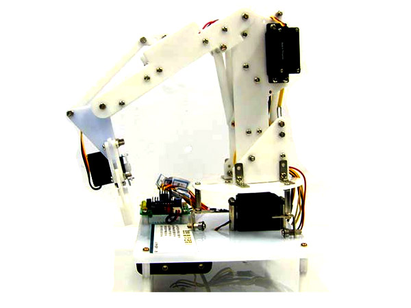 디바이스마트,기계/제어/로봇/모터 > 전문분야 로봇 > 로봇 Arm,(주)로보블럭시스템,로봇암 (Robot ARM) _2 (완제품),사용 CPU: AT90S2313 (AVR) / 구동 모터:PWM 펄스 구동 서보모터 5개 / 인터페이스: 로보블럭 베이직 사용시 시리얼 통신으로 프로그램 다운로딩 / 고정형 관절로봇 / 기본 4축+그리퍼 1축+링크구조 1축을 포함하여 6축 로봇