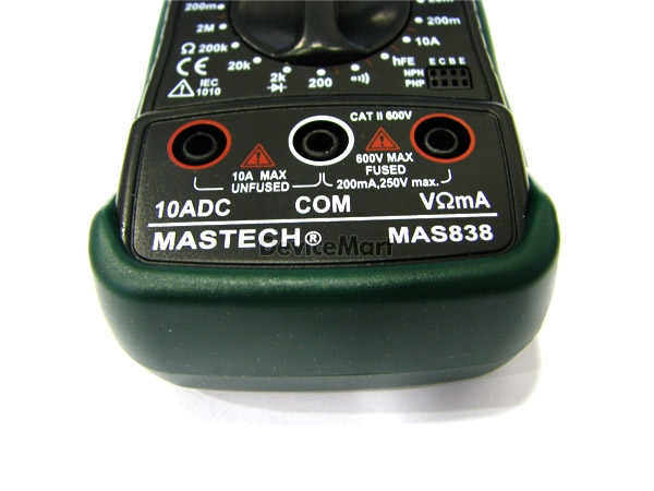 디바이스마트,계측기/측정공구 > 전기/전자 계측기 > 휴대형멀티미터,Mastech,멀티메타 [MAS838],디지털멀티메타 (DMM+온도측정). (본사재고상품)