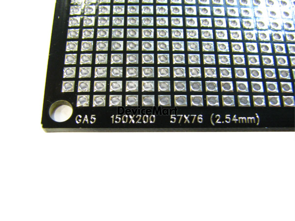 디바이스마트,커넥터/PCB > PCB기판/관련상품 > 만능기판 (양면) > 사각홀,거상인,[ GA5 ] 150 x 200 사각 만능 기판 - 양면,기존 기판과는 다른 사각모양의 양면 범용 PCB   Pitch : 2.54mm , Pin : 57 * 76 , Hole : 2.54mm ,  Size : 150 * 2000 , METERIAL : FR-4
