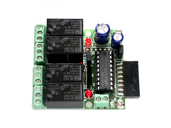 디바이스마트,MCU보드/전자키트 > 개발용 장비 > USB컨버터/RS232컨버터,씨링크테크,USB245-RELAY-4C,USB245-P에 연결하여 사용하는 모듈로 PC에서 릴레이를 제어합니다.