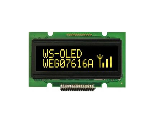 디바이스마트,LED/LCD > LCD 캐릭터/그래픽 > 그래픽 OLED,winstar,WEG007616ALPP5N (7),76x16그래픽, 전체크기(55.7x32), 검은바탕노란글씨, 표시크기(46x14.5), 점크기(0.45x0.6), NO Backlight, 고휘도, 얇고, 넓은시야각, 낮은소비전력, 빠른응답속도(10usec), 높은온도특성(-40C~+80C)