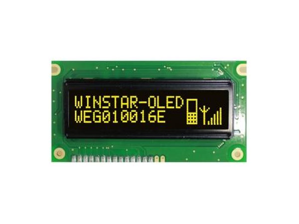디바이스마트,LED/LCD > LCD 캐릭터/그래픽 > 그래픽 OLED,winstar,WEG010016ELPP5N (9),100x16그래픽, 전체크기(84x44), 검은바탕노란글씨, 표시크기(66x16), 점크기(0.65x0.55), NO Backlight, 고휘도, 얇고, 넓은시야각, 낮은소비전력, 빠른응답속도(10usec), 높은온도특성(-40C~+80C)
