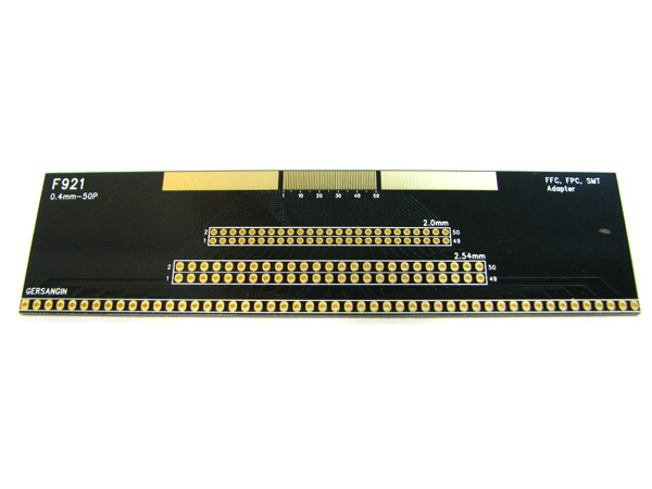 디바이스마트,커넥터/PCB > PCB기판/관련상품 > IC 변환기판 > SMT/FFC/FPC,거상인,[F921] FFC-0.4mm-50pin Adapter,Type : FFC, FPC, SMT Adapter , Pitch : 0.40mm , Pin : 50, Hole : 2.00  ↔ 2.54mm , Size : 33 * 127 , METERIAL : FR-4 , ALL GOLD