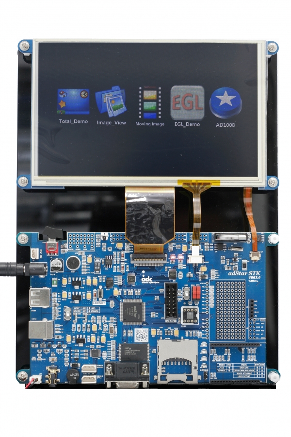 디바이스마트,MCU보드/전자키트 > 프로세서/개발보드 > 기타 MCU,(주)에이디칩스,adStar-STK-SET,adStar STK는 32bit Microcontroller인 adStar를 적용하여 LCD를 사용하는 임베디드 시스템을 위한 그래픽 사용자 인터페이스 개발용 키트이다.
