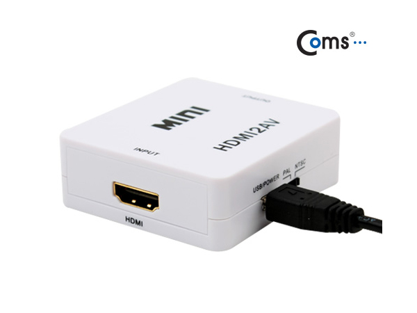 디바이스마트,컴퓨터/모바일/가전 > 네트워크/케이블/컨버터/IOT > 리피터/젠더/전원 케이블 > 컨버터,Coms,HDMI 컨버터 (HDMI to AV) [PV450],HDMI기기의 신호를 아날로그 신호로 변환