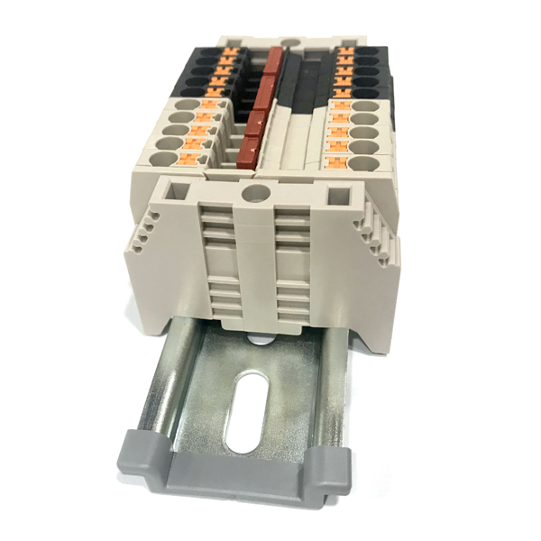 디바이스마트,커넥터/PCB > 터미널블럭 > DINKLE (Rail 산업용) > 2.5㎟ mini series,,DP2.5 SC [SET1] 회로보호 배전용 단자대 키트,DP2.5 블랙/베이지컬러 10pcs 푸시인 DIN Rail Terminal Blocks, 12-26 AWG, 2.5mm²,  20 Amp, 600 Volt