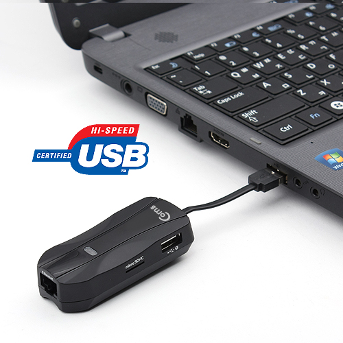 컴스 MV436  멀티 컨버터 (유선랜카드/USB/100Mbps) 허브+카드리더기