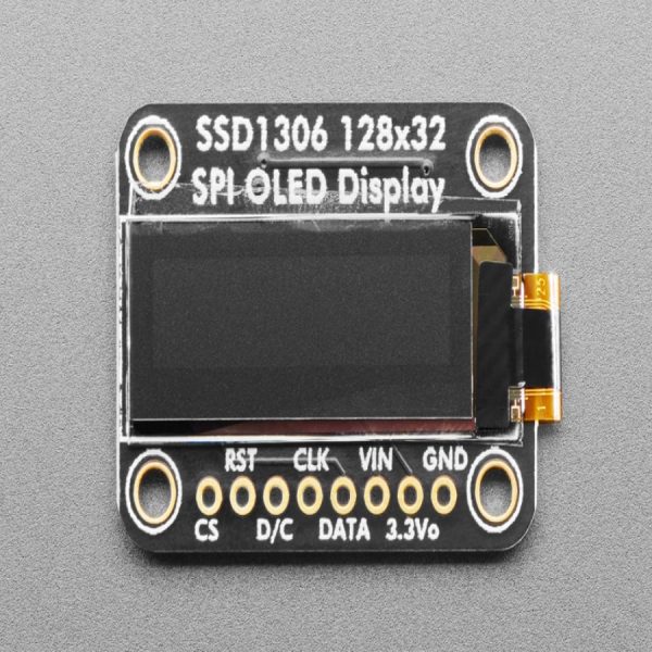 디바이스마트,LED/LCD > LCD 캐릭터/그래픽 > 캐릭터 OLED,Adafruit,Monochrome 128x32 SPI OLED graphic display [ada-661],약 1인치의 작고 고대비(가독성이 좋음)의 OLED 디스플레이 / 128x32, white-pixel / 3.3V 파워, 3.3V 로직레벨 / PCB : 23 x 33 x 5mm / 기타 사항 상세설명 참조