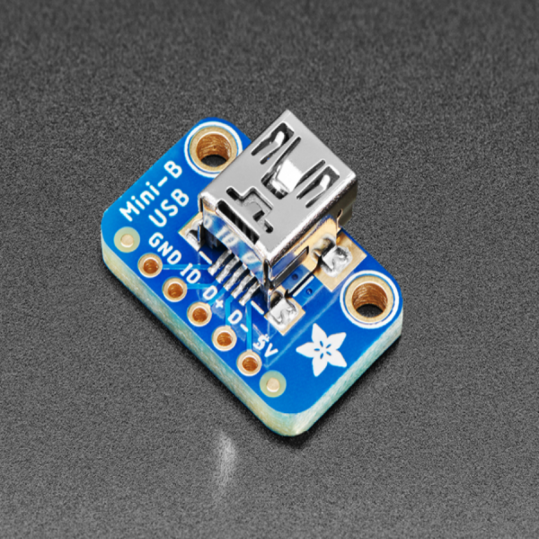 디바이스마트,MCU보드/전자키트 > 통신/네트워크 > USB관련,Adafruit,USB Mini-B Breakout Board [ada-1764],USB Mini-B connector + 5 pins / 21mm x 13mm