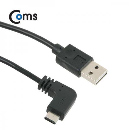 디바이스마트,케이블/전선 > USB 케이블 > 데이터케이블(MM) > USB 3.1 C타입,Coms,USB 3.1 케이블 (Type C), USB 2.0 A(M)/C(M) 1M USB 양면 [NA819],USB A to C타입 좌우 꺾임 케이블 / 길이 : 1m / 소재 : TPE / 색상 : 블랙