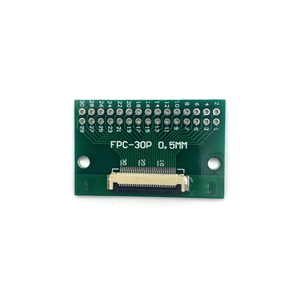 디바이스마트,커넥터/PCB > FFC/FPC 커넥터 > 28핀/29핀/30핀,NW3 (New3),FFC cable 0.5-2.54피치 30핀 변환 보드,FFC 케이블을 2.54mm 핀헤더 타입으로 변환하여, 브레드보드 또는 기판에 꼽아서 사용할 수 있습니다. / 기판 사이즈 40X26mm /★뒷면에는 1.0mm 30핀 커넥터가 장착되어 있습니다(랜덤)