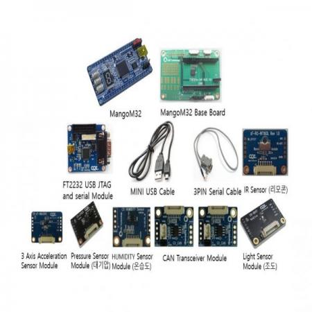 디바이스마트,MCU보드/전자키트 > 프로세서/개발보드 > ARM > Cortex-M3,(주)씨알지테크놀러지,Mango-M32 Middle Package2 [STM32F103 Cortex-M3 EVB],128KB Flash 메모리인 STM32F103RBT6를 탑재 3축 가속도센서, 대기압센서, 조도센서, GPS, 리모컨 센서 등을 연결하여  다양한 활용이 가능한 보드