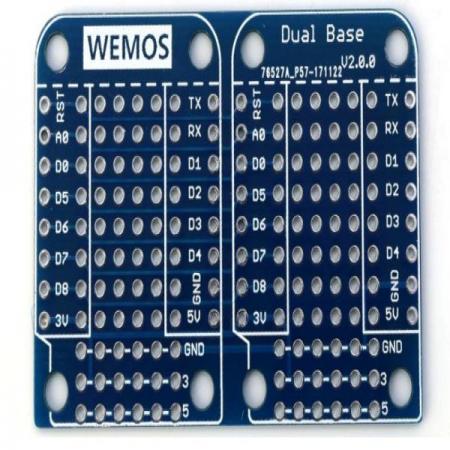 디바이스마트,오픈소스/코딩교육 > 마이크로파이썬 > WeMos > WeMos 정품보드/모듈,WeMos,[정품] WeMos D1 Mini용 2단 베이스보드 Dual Base V2.0.0,wemos.cc 공식 판매페이지에서 구매한 정품 /  WeMos D1 미니용 듀얼 베이스보드