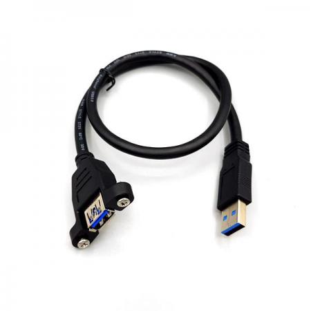 디바이스마트,케이블/전선 > USB 케이블 > 패널마운트(MF),SZH,패널 마운트 USB케이블 USB 3.0 M/F 50cm [SZH-CAB08],패널 장착이 가능한 USB 3.0 USB Male to Female 연장 케이블 / 길이 : 50cm / 색상 : 블랙