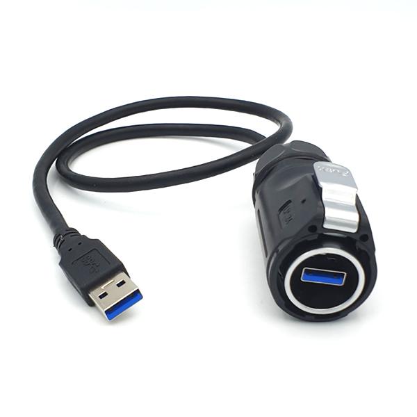 USB 3.0 방수 써큘러 케이블 [LP24-USB3-MP-MP-0D5M-001]
