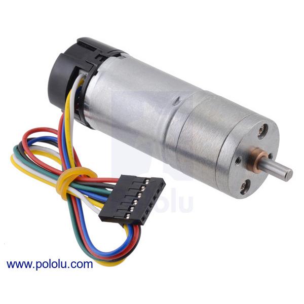 9.7:1 Metal Gearmotor 25Dx63L mm HP 6V with 48 CPR Encoder #4802