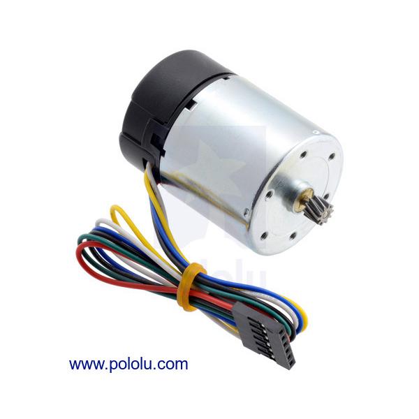 24V Motor with 64 CPR Encoder for 37D mm Metal Gearmotors (No Gearbox, Helical Pinion)  #4690