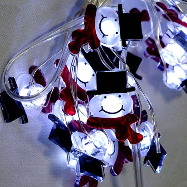 크리스마스소품 트리장식 눈사람전구  LED조명 가랜드