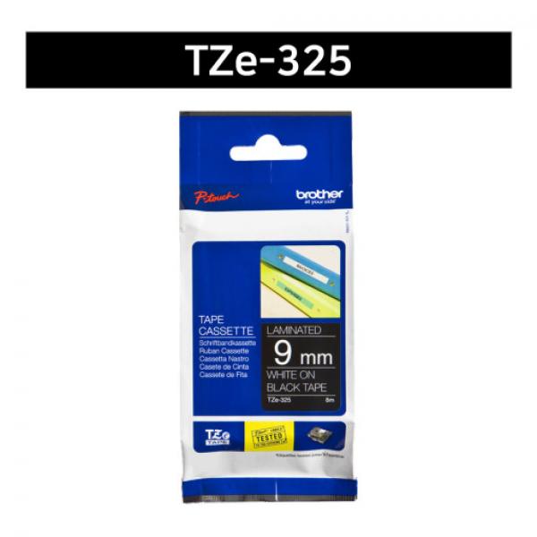 라벨테이프 TZe-325(검정바탕/흰색글씨/9mm)