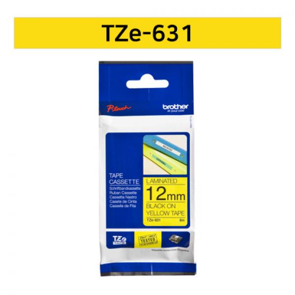 라벨테이프 TZe-631(노랑바탕/검정글씨/12mm)