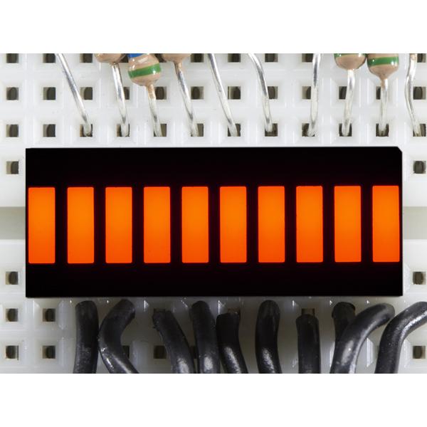 10 Segment Light Bar Graph LED Display - Amber - KWL-R1025UAB [ada-1813]