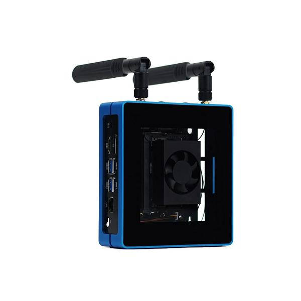 Jetson SUB Mini PC-Blue with Jetson Xavier NX, Aluminium case, 128GB SSD, WiFi, Antennas and pre-installed JetPack System [H102110637]