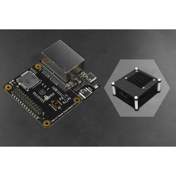 Raspberry Pi Compute Module 4 IoT Router Carrier Board Mini with Acrylic Case [DFR0767-1]