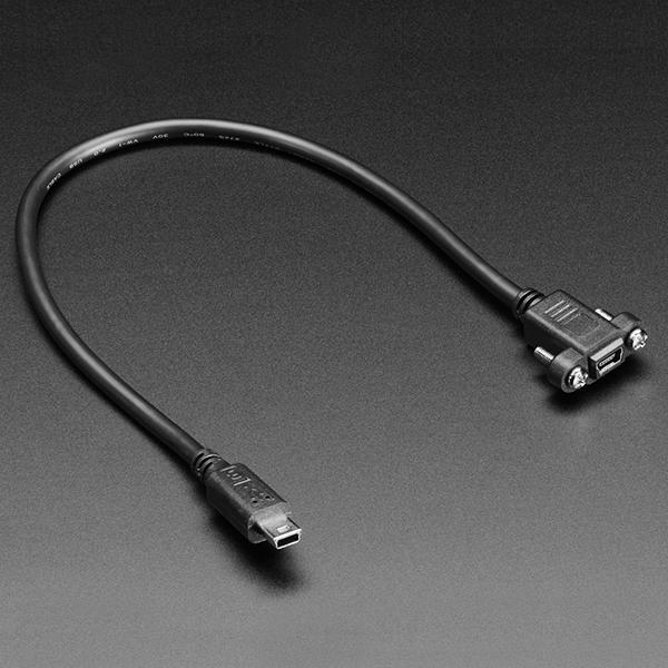 Panel Mount Extension USB Cable - Mini B Male to Mini B Female [ada-3318]