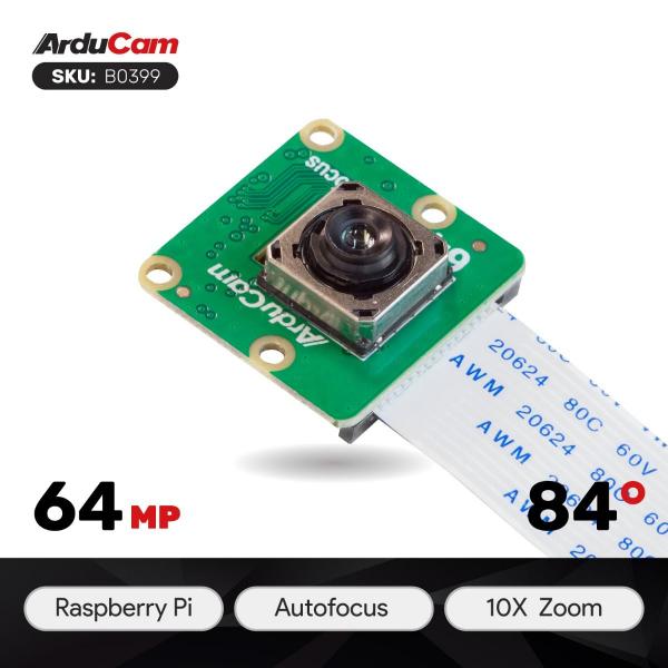 Arducam 64MP Autofocus Camera Module for Raspberry Pi [B0399]