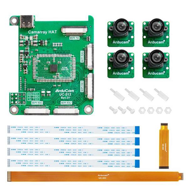 Arducam 12MP*4 Quadrascopic Camera Bundle Kit for Raspberry Pi, Nvidia Jetson Nano/Xavier NX [B0397]