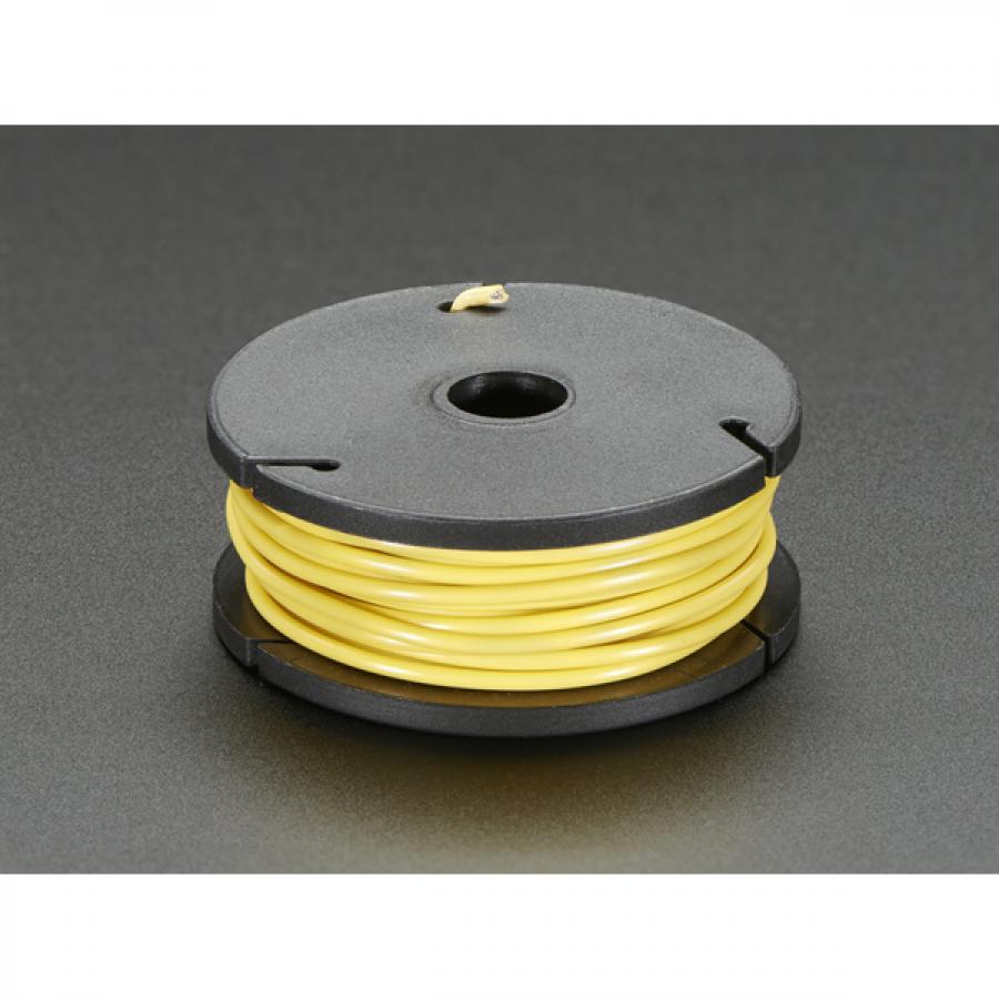 Solid-Core Wire Spool - 25ft - 22AWG - Yellow [ada-289]