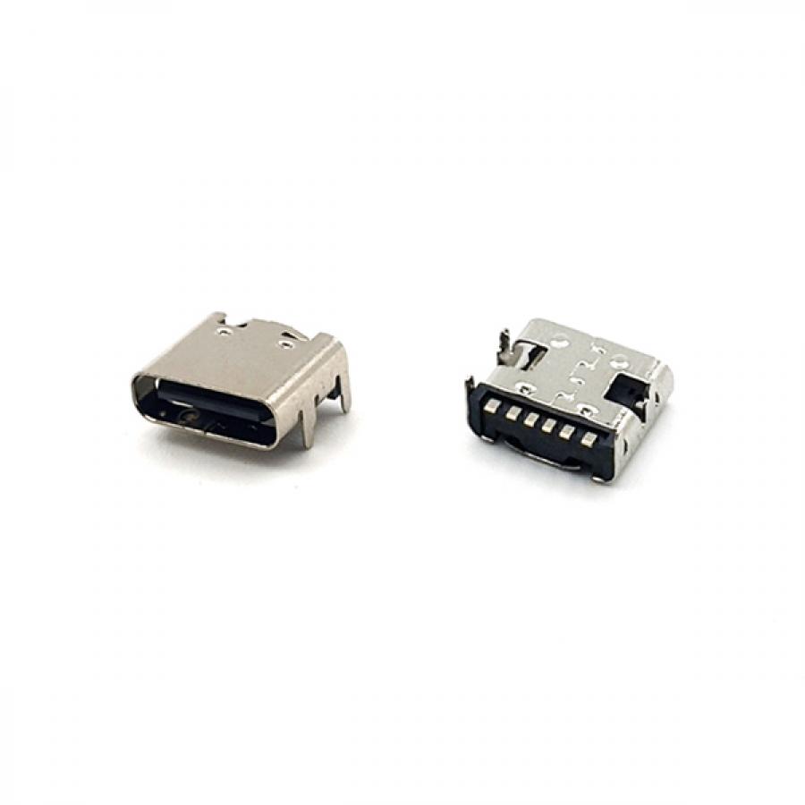 C타입 USB 3.1 커넥터 6핀 PCB SMT female 걸림쇠 N [SZH-CON024]