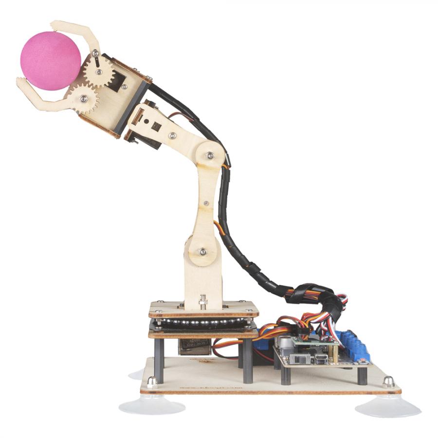 아두이노용 5축 로봇암 DIY STEM 교육용 키트 나무버전 [ADA031-V4.Wooden]