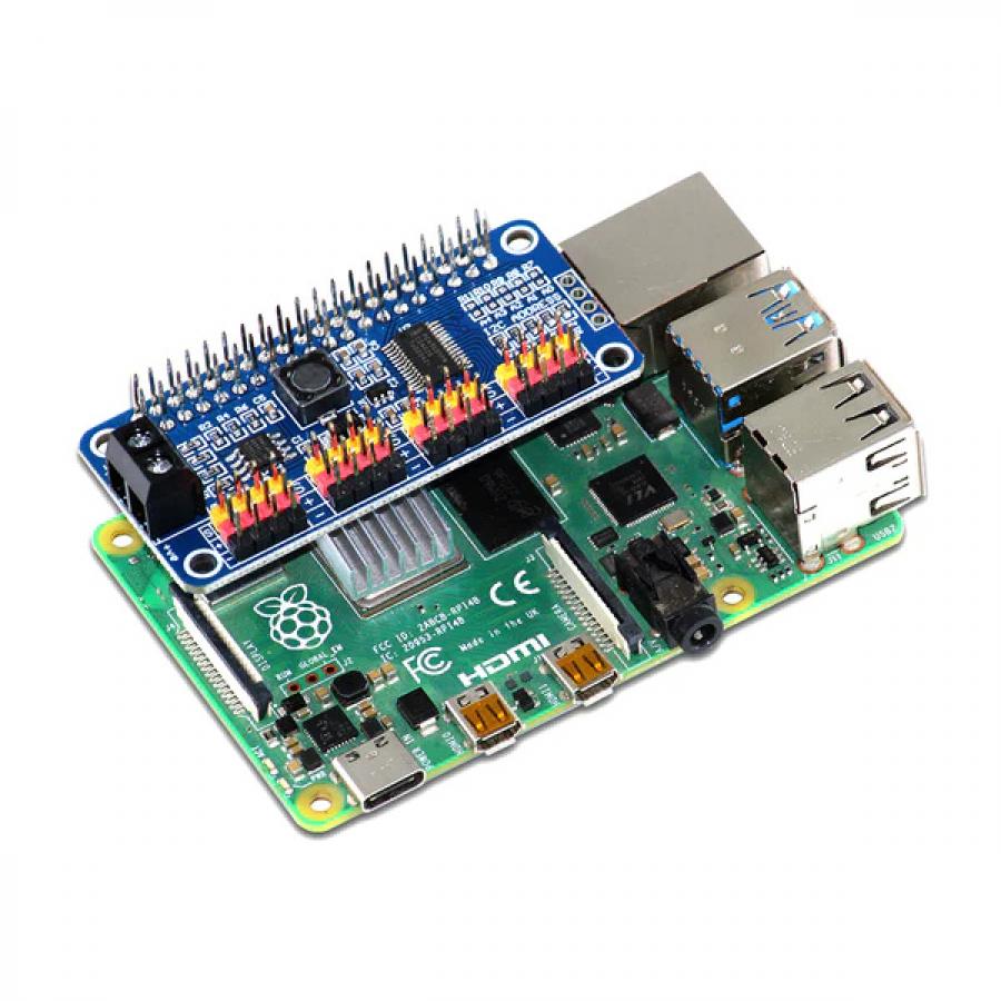 16 Channel 12-bit Servo Driver - I2C Interface Module, Servo Driver HAT for Raspberry Pi [SKU08957]