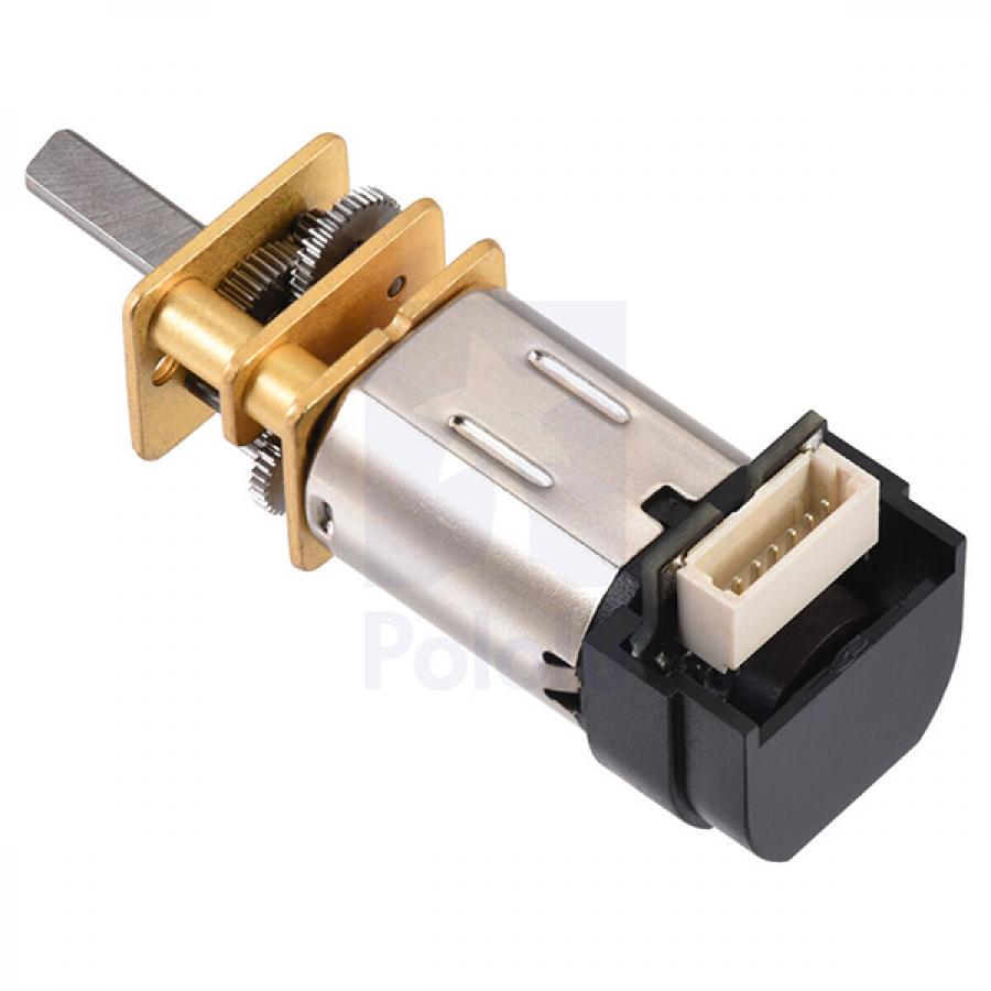 150:1 Micro Metal Gearmotor MP 6V with 12 CPR Encoder, Side Connector #5141